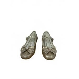 Furdeour Gold Sparkle & Bow Closed Toe Shoes (Child's Size 3)